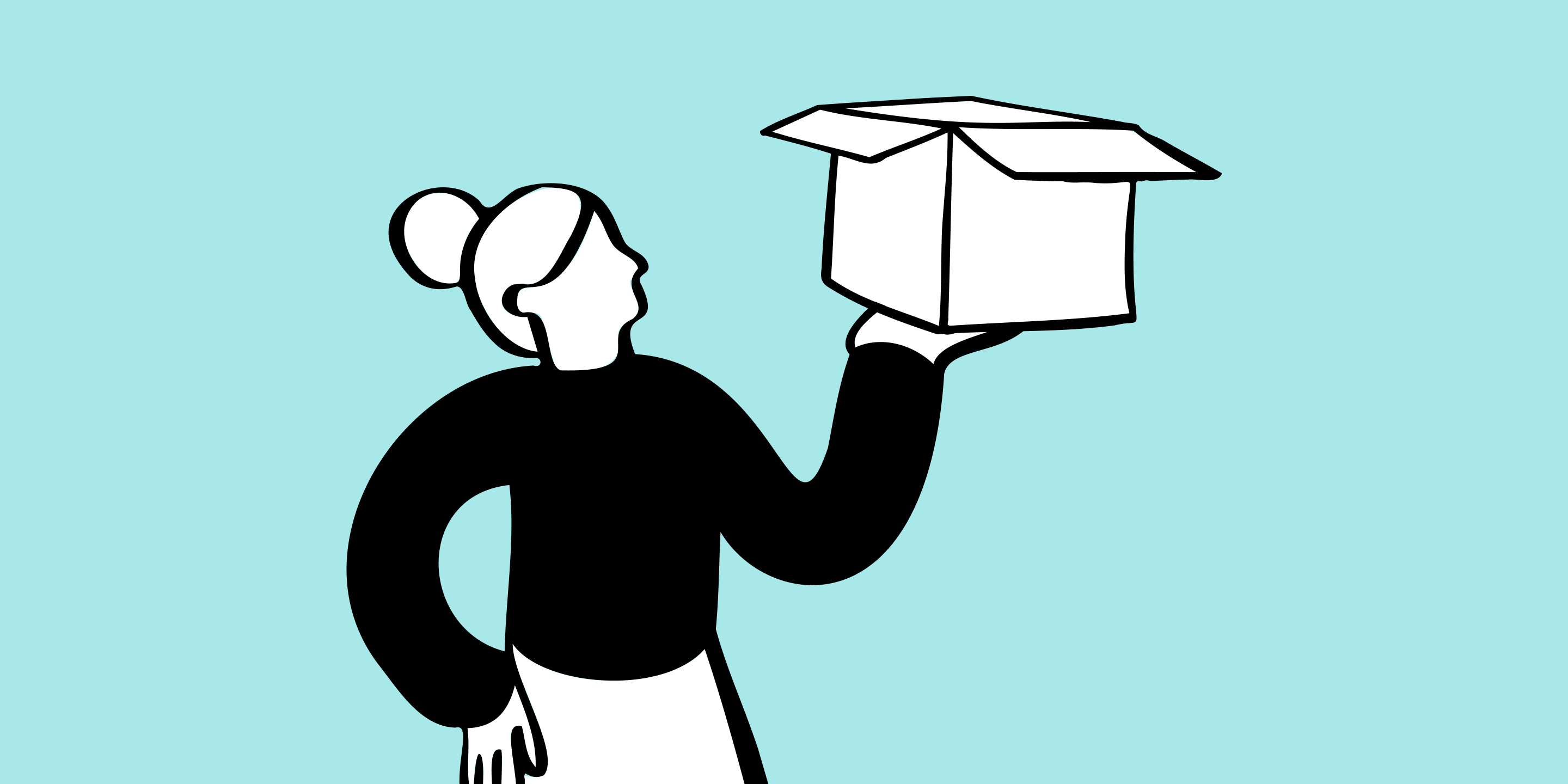 A person holding a cardboard box, representing a ready-to-use toolkit of free content tools to help charities plan, create and manage high-quality content.