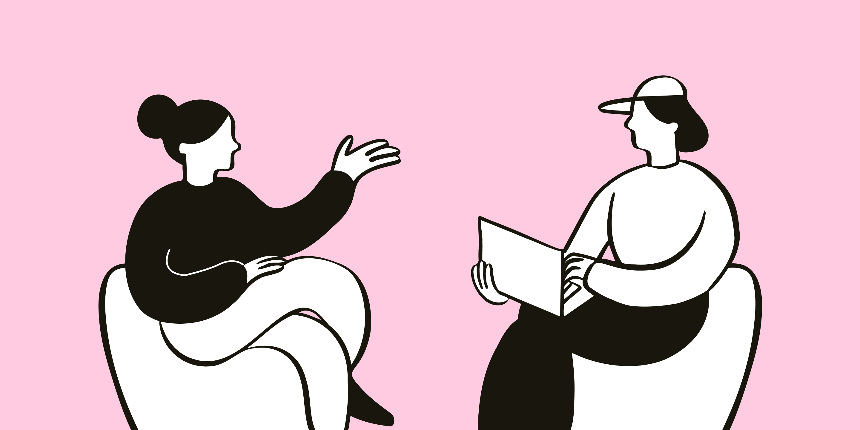 Two people in conversation during a user research interview, illustrating how asking the right questions — and knowing when to stay silent — helps charities gain genuine insight into the needs and experiences of their supporters and beneficiaries.
