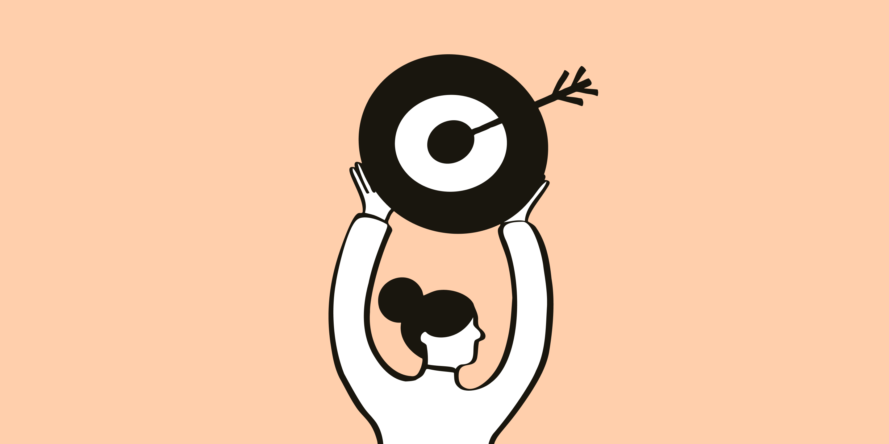 A person holding a target with an arrow in the bullseye, illustrating how setting clear goals and tracking the right content metrics helps charities measure success and hit their objectives.