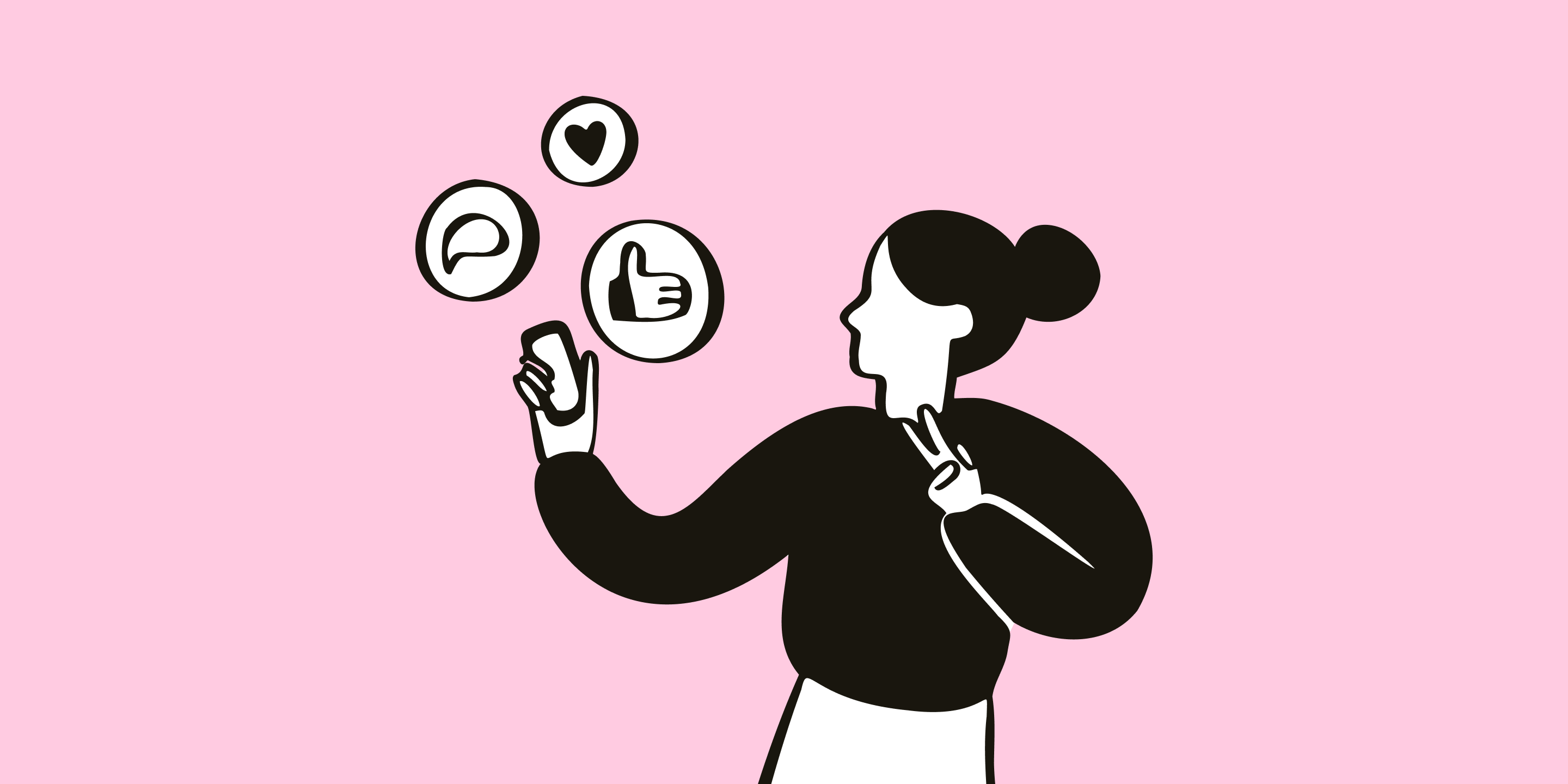 A person taking a selfie surrounded by social media engagement icons illustrating how paid social advertising helps charities extend the reach of their content and drive meaningful engagement with supporters.
