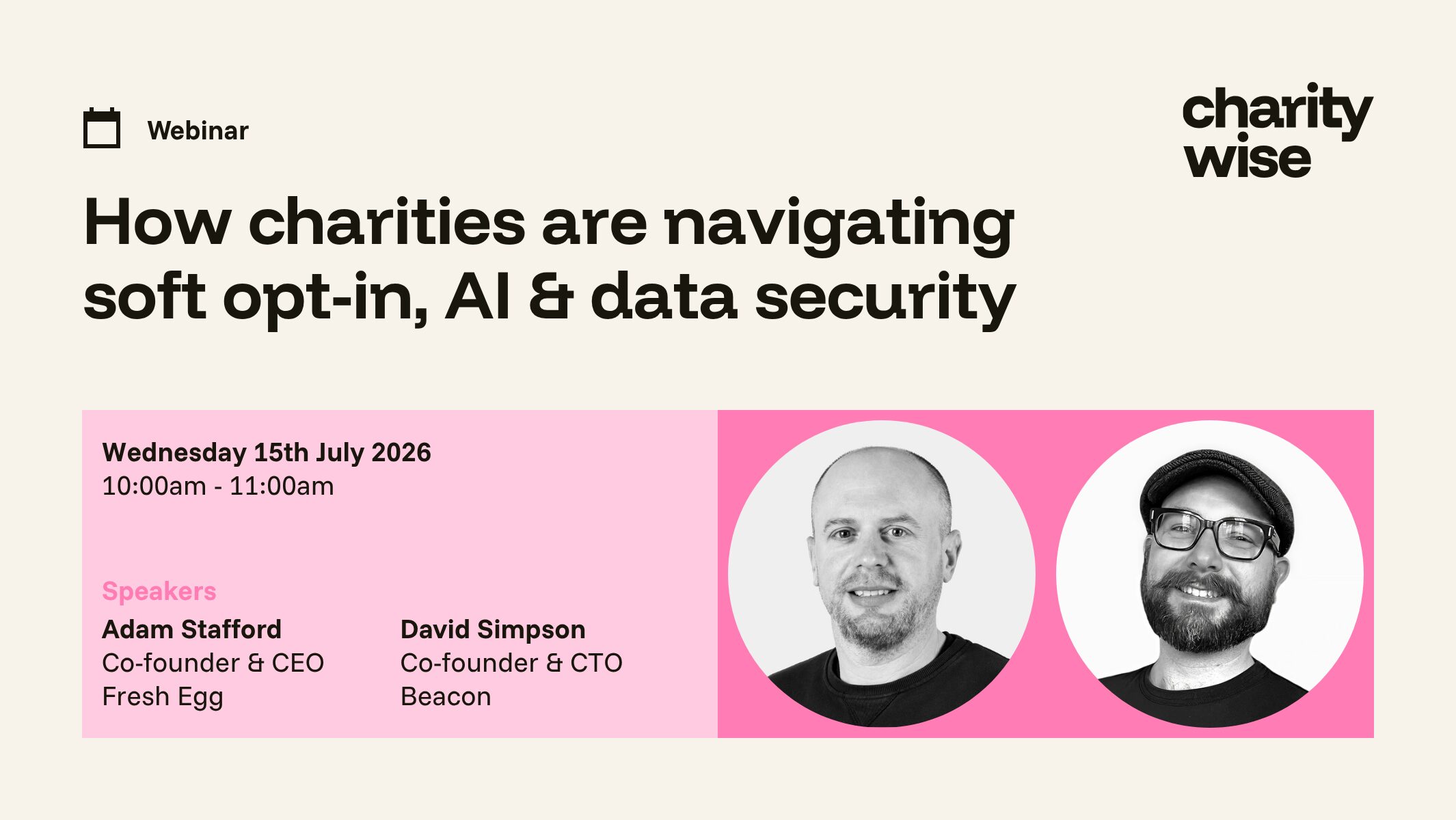 Picture of two male speakers for upcoming event